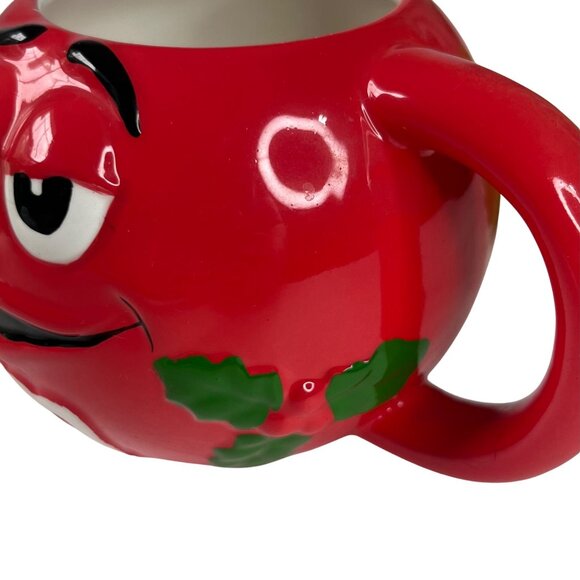 M&Ms Ceramic Coffee Mugs Holiday Collectible Set f 2 Red Green By Galerie - Picture 7 of 8